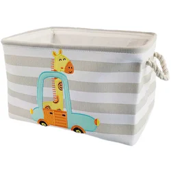 Kinder home Kutija za odlaganje igračaka, odeće, kozmetike, sklopiva, sa pogodnim ručkama, za dečiju sobu, spavaću sobu, dnevnu sobu - žirafa