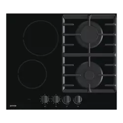 GORENJE Ugradna ploča GCE691BSC, Kombinovana, 4 zone kuvanja, Crna