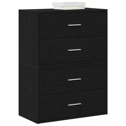 Ormari s 2 ladice 2 kom crni hrast 60x31x40cm konstruirano drvo