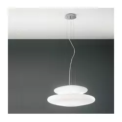 Ondaluce - Luster na sajli PAGODA 3xE27/15W/230V + 2xE27/15W, prečnik 50 cm, bela