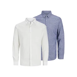 JACK & JONES Set muških košulja 12278074, 2 komada, Bela i plava