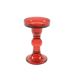 MHOME Svečnik 8,5xh14cm/rdeča/steklo, (5000199699)