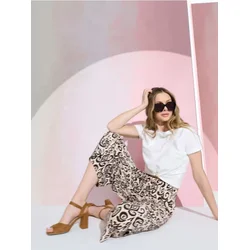 Sinsay - Viskozne culotte pantalone sa geometrijskim uzorkom - nude