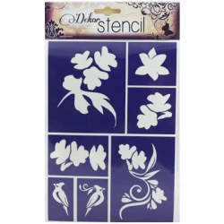 Samolepilna šablona PENTART - Listi/Ptice (hobby program)