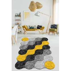 Conceptum Hypnose Tepih Circle Djt, 100x150 cm, Žuto-sivi