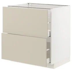 METOD / MAXIMERA Pod.element, 2fronta/2vis.fioke, bela/Havstorp bež, 80x60 cm