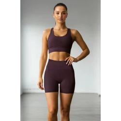 Trendyol Dark Plum Recovery Knitted Sports Shorts Leggings