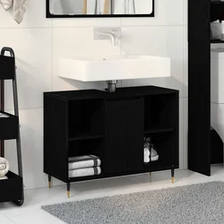 Kupaonski ormar Crna 80 x 33 x 60 cm Konstruirano drvo