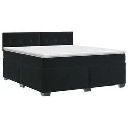 Boxspring krevet s madracem Crna 140 x 200 cm Baršun