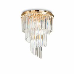 Ideal Lux - Kristalni plafonski luster CARLTON 12xE14/40W/230V preč. 50 cm zlatni