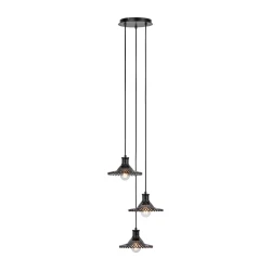 Markslöjd 108853 - Lestenec na vrvici NOVIA 3xE27/40W/230V črna/dimna