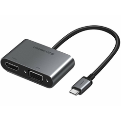 Ugreen USB-C na HDMI+VGA Converter + PD adapter siv