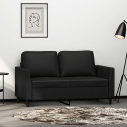 vidaXL Dvosed črn 120 cm umetno usnje