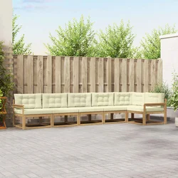 Set vanjskih sofa s jastukom 4 pcs Bijela i krem Poliester