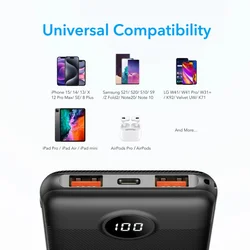 Powerbank Veger L10S PD QC3.0 20W 10000 mAh crni