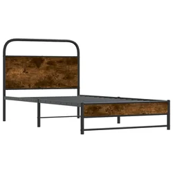 Vidaxl Posteljni okvir brez vzmetnice 100x190 cm dim. hrast inž. les