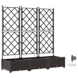 Vrtna saksija 3 pcs Smeđa 120 x 40 x 126 cm Plastika