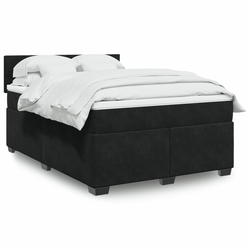 Vidaxl Box spring postelja z vzmetnico črna 140x200 cm žamet