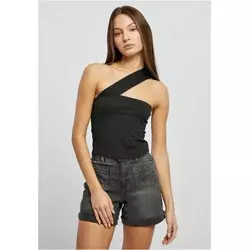 Womens top with one strap in black