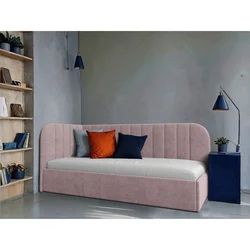 MID.YOU OBLAZINJENA POSTELJA 90 cm x 200 cm , les, tekstil, leseni material roza