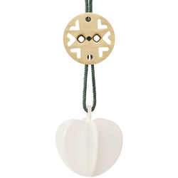 Božična dekoracija NORDIC ORNAMENT, 4 cm, srce, bela, keramika, Stelton