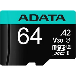 Memorijska kartica UHS-I U3 MicroSDXC 64GB V30S class 10 + adapter AUSDX64GUI3V30SA2-RA1
