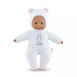 Lutka medvjedić Sweet Heart White Bear Corolle crnih očiju s uklonjivom kapuljačom s ušima 30 cm bijeli od 9 mjes