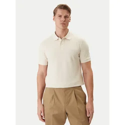 BOSS Polo majica Pallas 50553564 Kremna Regular Fit