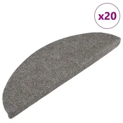 Samoljepljivi otirači za stepenice 20 kom sivi 65x22,5x3,5 cm