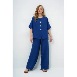 Trend Alacati Stili Ženski komplet bluza i pantalone Alc-X14122, Tamnoplavi
