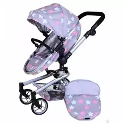 Kolica za lutke Boonk Star Grey Pink 909443