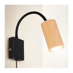 Brilagi - Fleksibilna zidna lampa SELE 1xGU10/30W/230V crna/dekor hrasta
