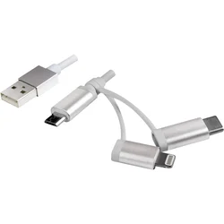 LOGILINK LogiLink USB kabel USB 2.0 USB-A vtič\, USB-C® vtič\, USB-mikro-B vtič\, Apple Lightning vtič 1.00 m bela CU0126, (20416175)
