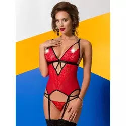 Ženski sexy korset Salome, Crveno-crni