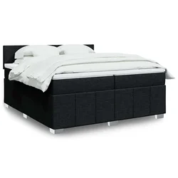 vidaXL vidaXL Box spring postelja z vzmetnico črn 200x200 cm blago, (21306484)