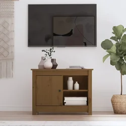 TV ormarić smeđa boja meda 70x36,5x52 cm od masivne borovine