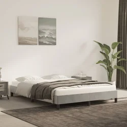 Okvir za krevet bez madraca svjetlosivi 140 x 190 cm baršunasti