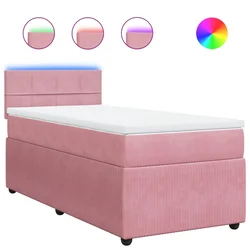 Vidaxl Box spring postelja z vzmetnico roza 100x200 cm žamet