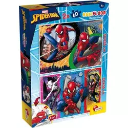 Slagalica Lisciani 2x60pcs MaxiFloor Marvel Spiderman 2u1 složi i oboji 109630