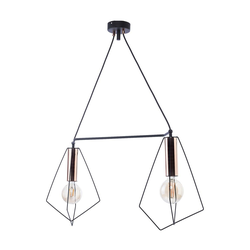 Jupiter 1665 - Viseći luster na sajli KAIR 2xE27/60W/230V crna/bakrena