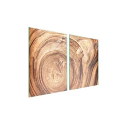 shumee Steklena zaščitna plošča za štedilnik 2x45x52 Les