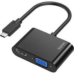 HAMA Adapter video 00200313, 2v1, USB-C M – VGA & HDMI,