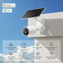 TP-Link Sigurnosna kamera na solarno punjenje Tapo C425 KIT, 2.4 GHz, 1000 mAh, Bijela