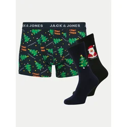 JACK & JONES  Set muške bokserice i čarape Jacholly Jolly 12266780, Crni