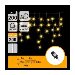 Aigostar - LED spoljašnji božićni lanac 200xLED 8x0,6m IP44 topla bela