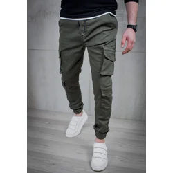 Denistar Muške pantalone 100-2599-1, Kargo, Maslinasta
