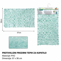 KMT Prostirka za kupatilo sa tačkicama, 57 x 36 cm, Tirkizna
