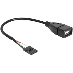 Delock USB 2.0 priključni kabel [1x USB 2.0 vtič interno. - 1x USB2.0 vtič] 0,20 m črn Delock