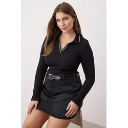 Trendyol Curve Ženska bluza Tbbaw26Af00020, Crna