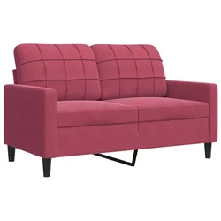 Vidaxl Dvosed vinsko rdeč 120 cm žamet